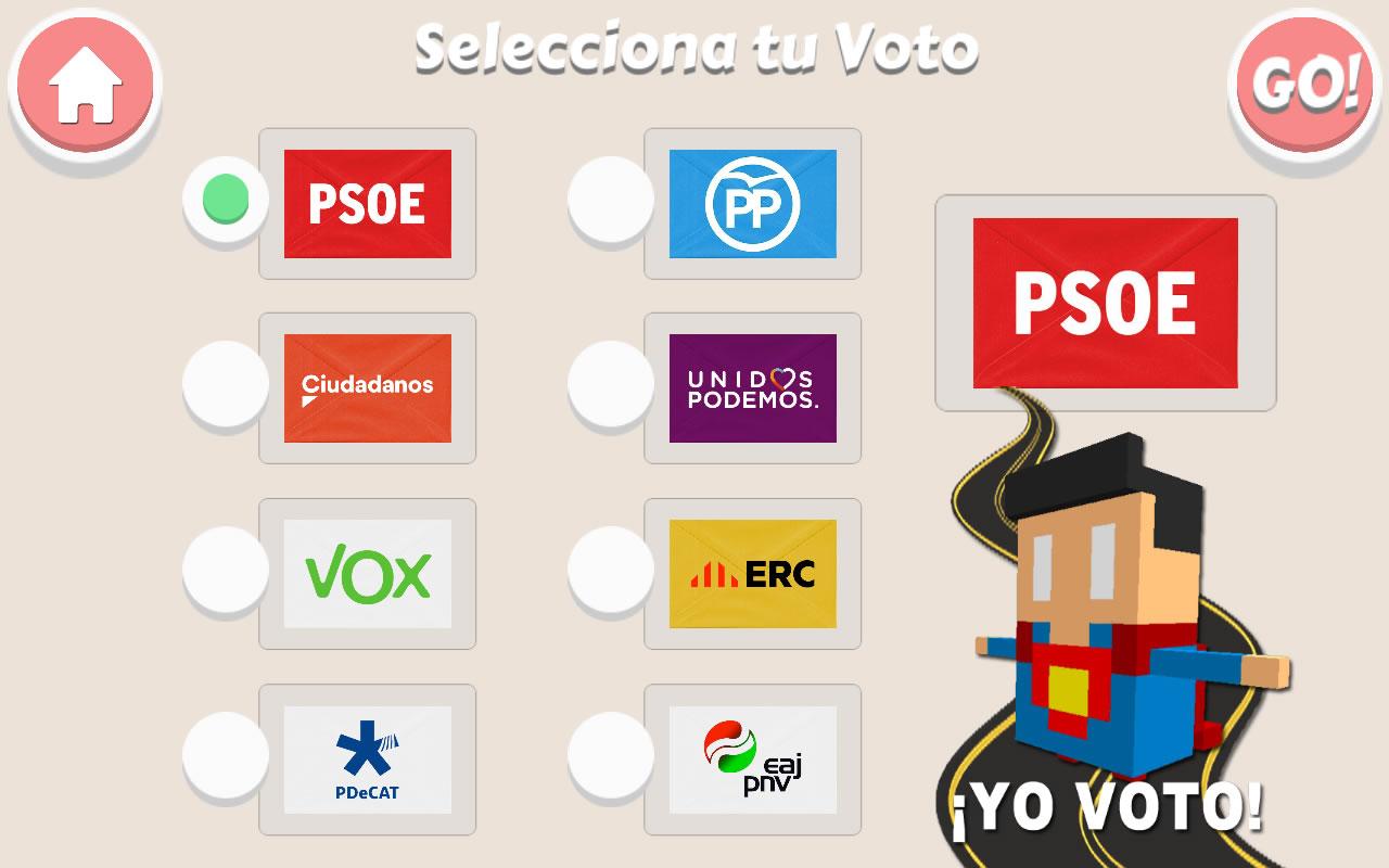 Cruza y Vota - Selecciona voto